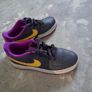 Stylish Kids Sneakers - Black, Purple, and Yellow